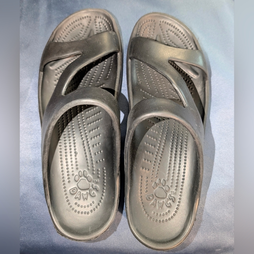 Black Comfort Dawg Slide Sandals - Paw Print New Size 10